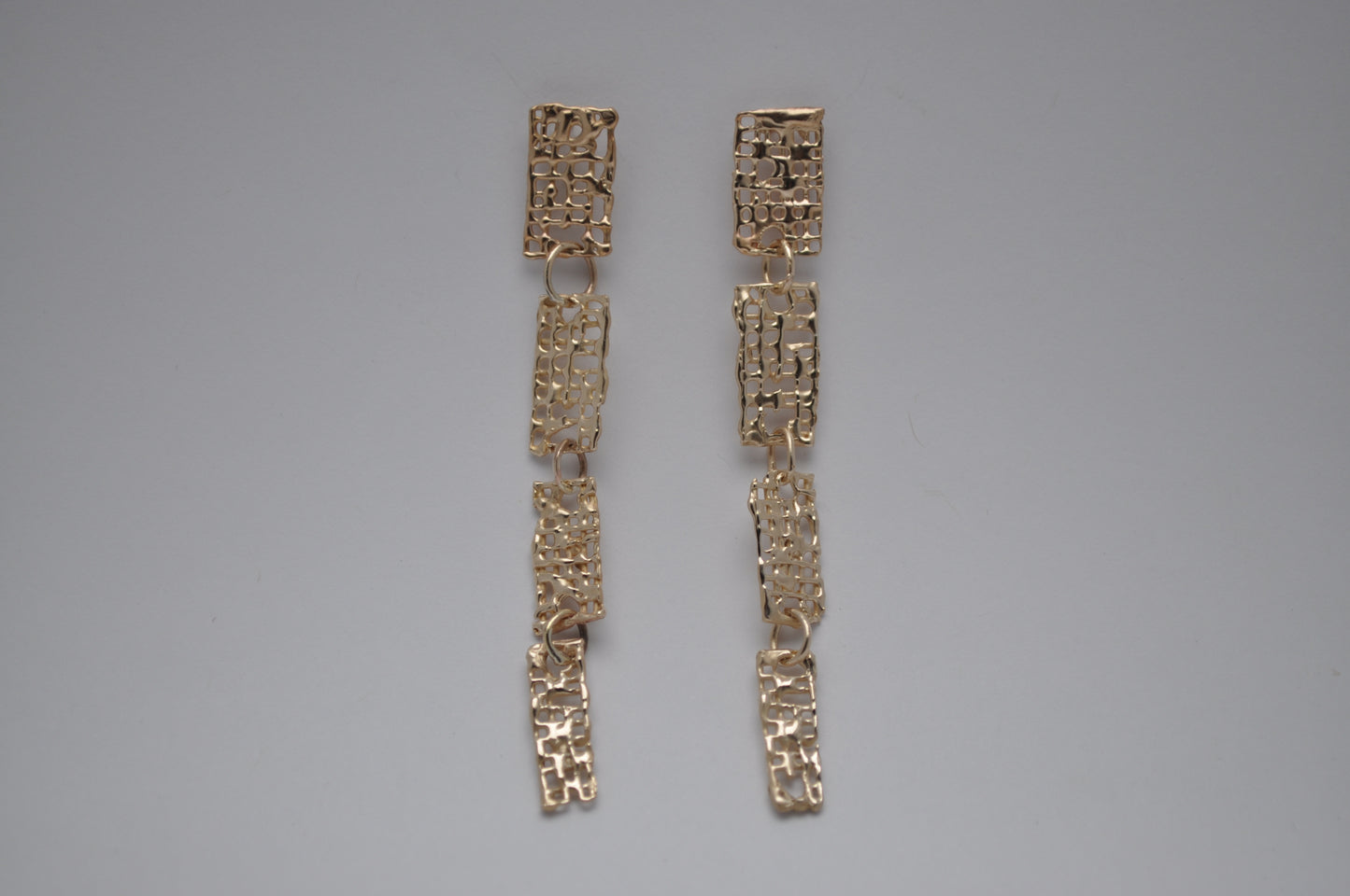 Waffle cascade earrings