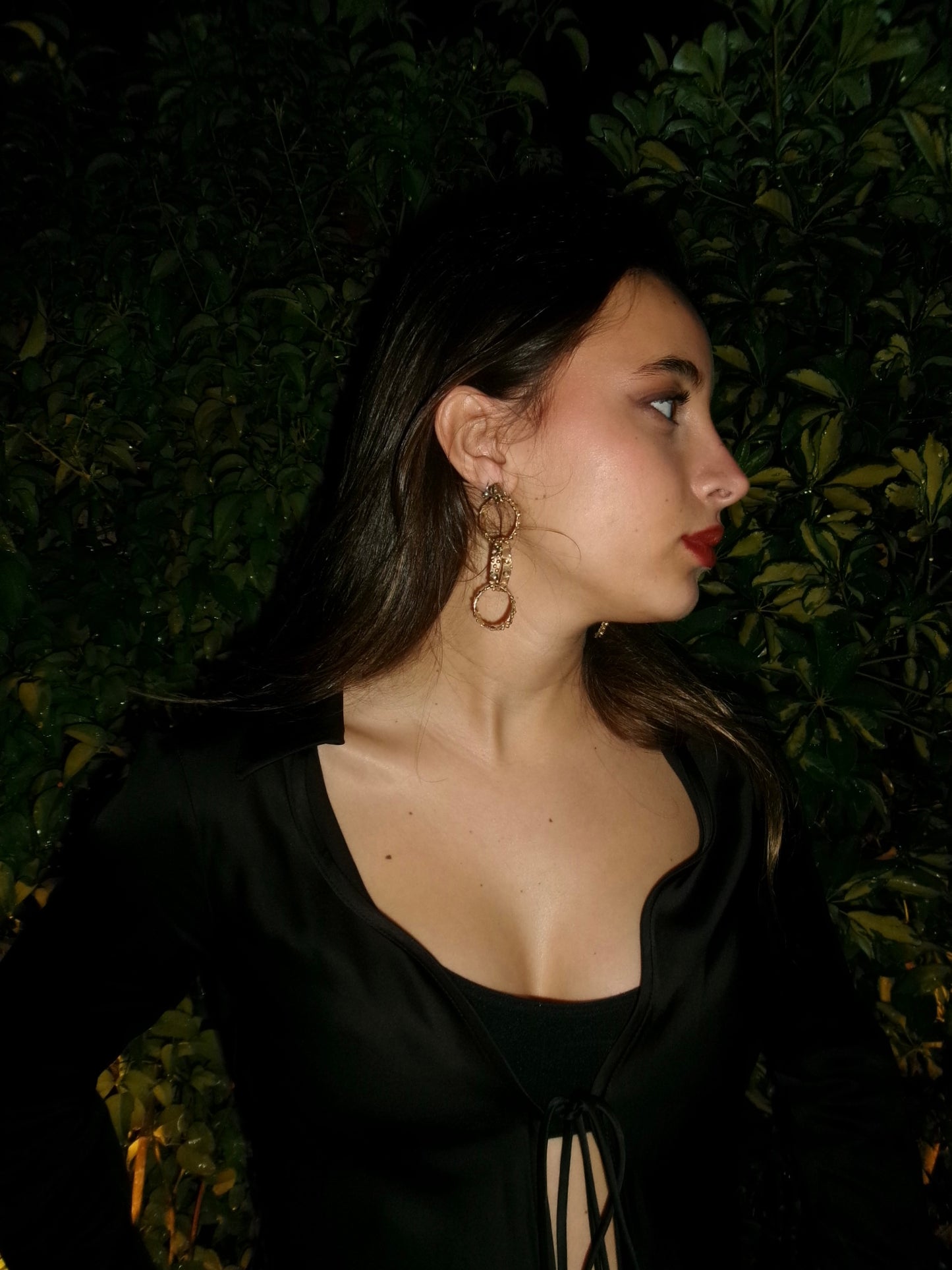 Long shield earrings