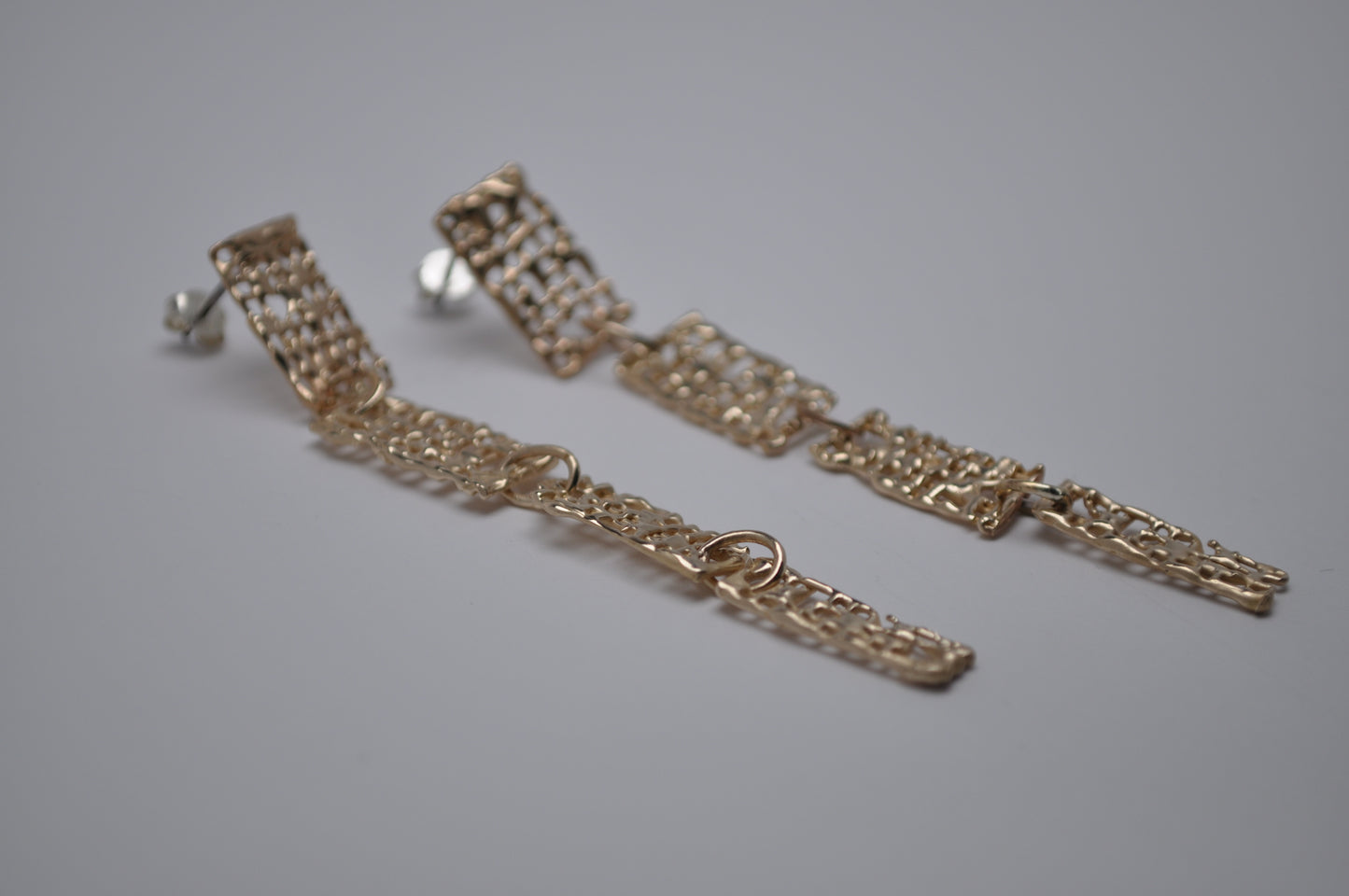 Waffle cascade earrings